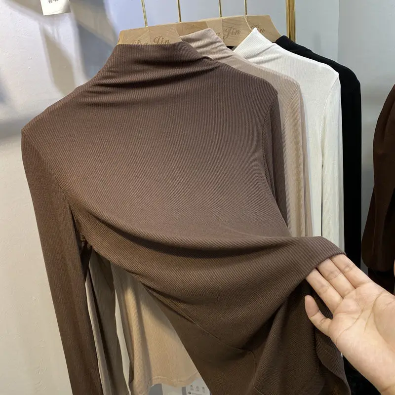 Женские футболки женская футболка с длинным рукавом осенне-зимняя водолазка