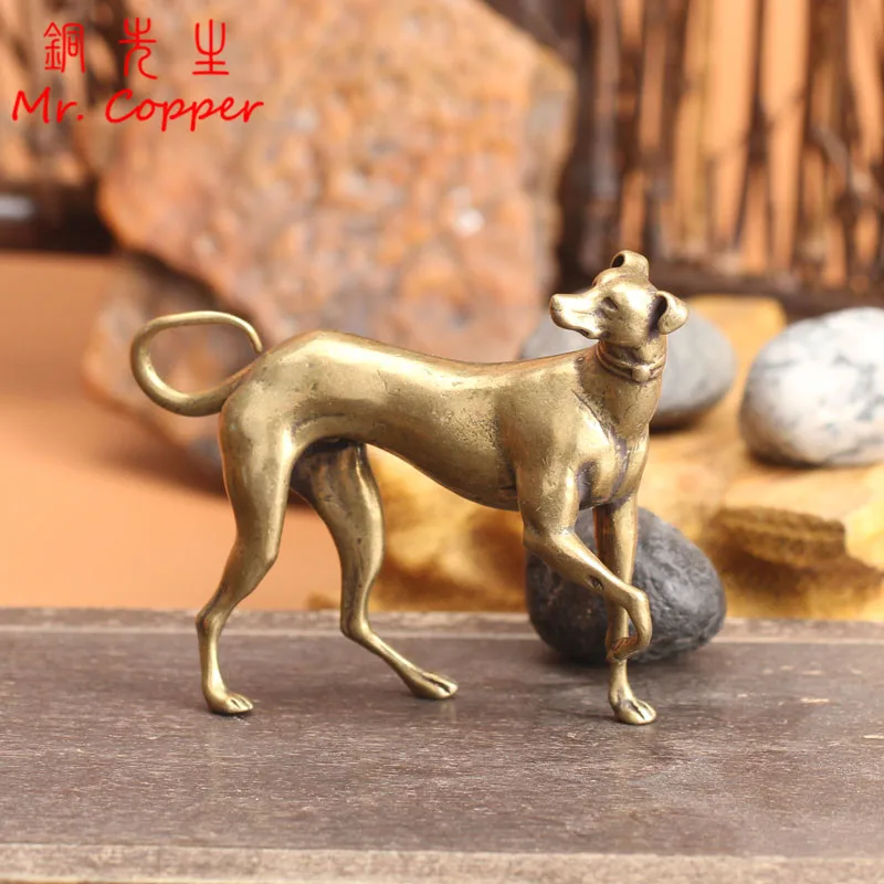 Solid Brass Loyal Dog Desk Ornaments Vintage Copper Animal Miniatures Figurines Decorations Gifts Home Decor Crafts Accessories ornament crafts miniature figurines resin ornaments miniature ornament resin crafts dog statue ornament