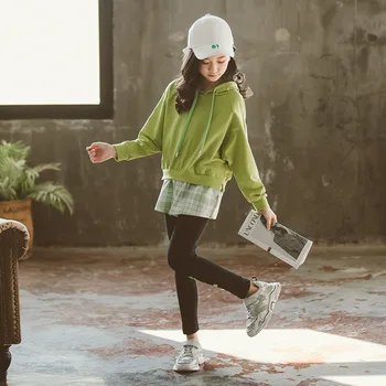 

YourSeason Children Clothing Suit 2020 Spring Autumn Girls Casual Shirt And Leggings Korean Style Outfit Cotton Two Piece Set