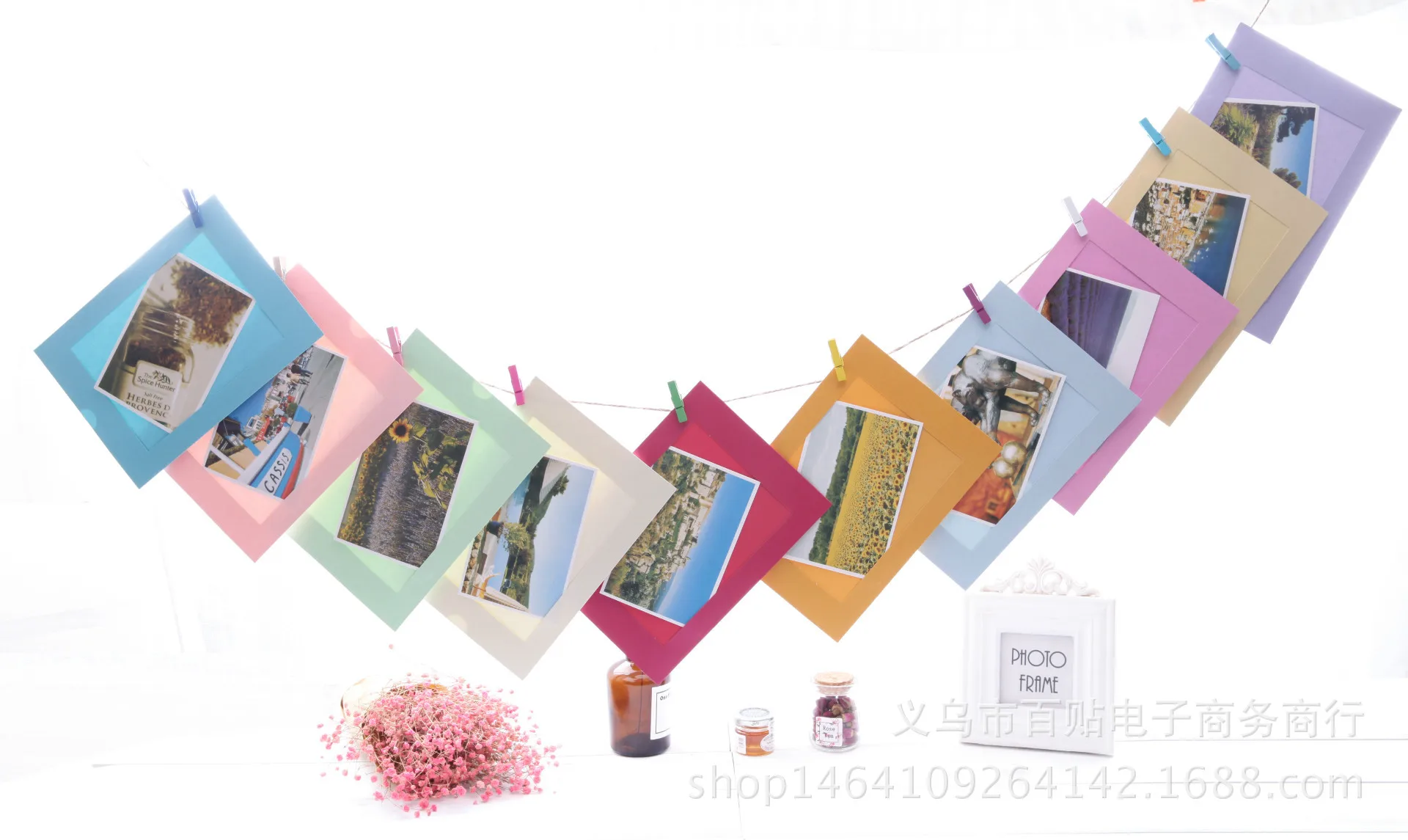345678-Inch Color Hanging Paper Photo Frame Home Soft Loading Wall Hanging Decoration DIY Painting Frame Photo Wall
