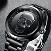 LIGE – montre avec tête de mort en 3D pour homme, accessoire de marque, Quartz, acier inoxydable, mode Business, étanche, horloge créative ► Photo 2/6