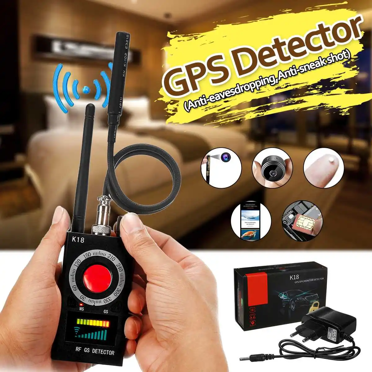 

Detector Anti-sneak Shot Eavesdropping Monitoring Wireless Signal Detector GPS Detector Anti-positioning Equipment
