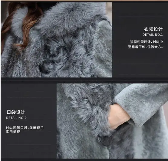 Пальто из натурального меха женская шерстяная куртка с воротником из лисьего меха зимнее пальто женская одежда винтажные двойные Топы Manteau Femme ZT4116