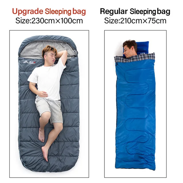 BSWolf Large Camping Sleeping bag lightweight 3 season loose widen bag long size for Adult rest Hiking fishing - Image 2