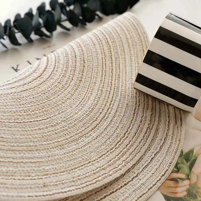 8Pcs Nordic Round Table Mat Anti Slip Coasters Insulated Placemats Anti-Scalding Placemat Linen Non Slip Plate Pad Kitchen Tool