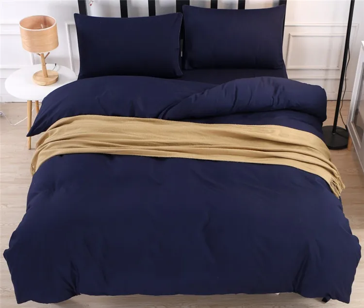 JDDTON Bedding Set New Classic Colorful 5 Size Solid Color Bed Linings Duvet Pillowcases Cover Bed Sheet Cover Set BE003