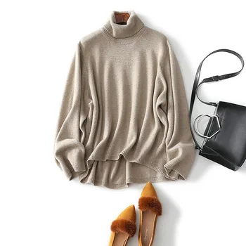 

Women Sweater Classic Simple High Collar Loose Loose Cashmere Sweater