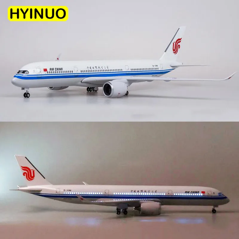 1:142 50,5 см самолет Airbus A350Air Китай авиакомпания Модель W светодиодный светильник и колеса литой пластик смолы самолет для детской коллекции