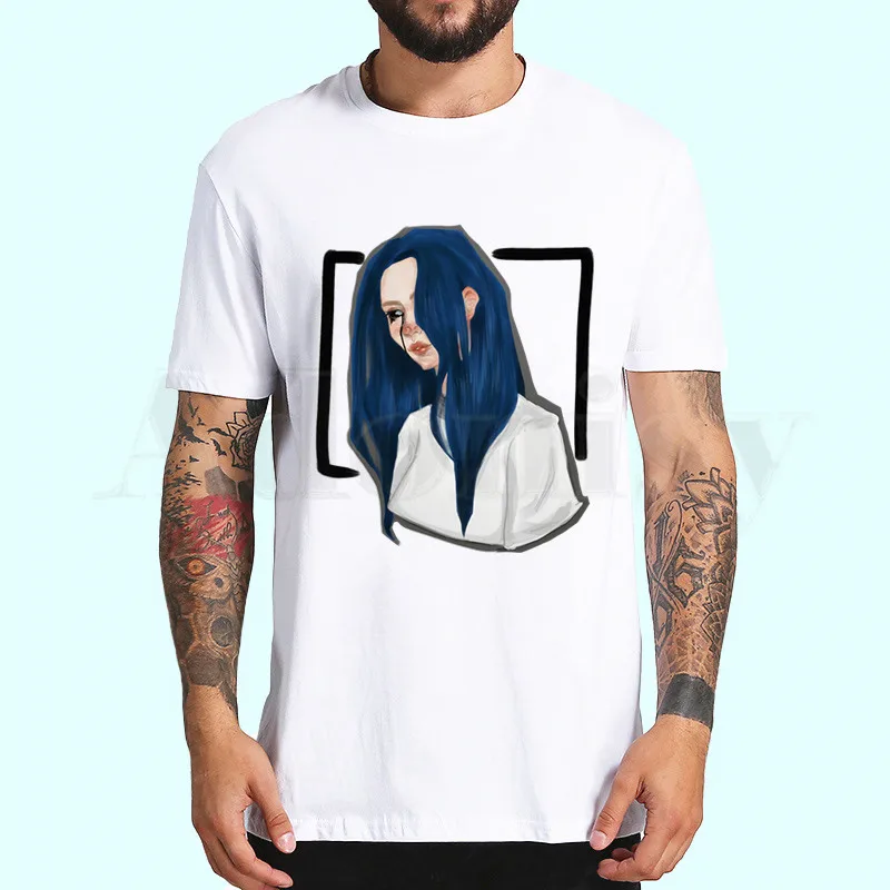 C Billie Eilish, новинка, Harajuku, Мужская футболка с принтом, футболки, мужские топы, хип-хоп стиль, Повседневная забавная футболка - Цвет: C