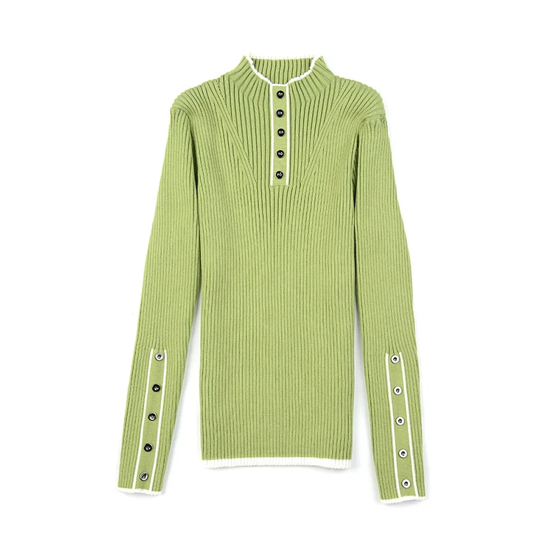 Gplus, Зимняя женская вязанная куртка, свитер с высоким воротом, джемпер, пуловер, одежда, Pull Femme Abrigos Mujer Invierno C8258 - Цвет: light green