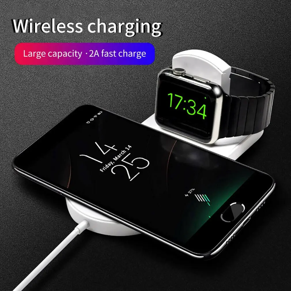

2-in-1 Fast Charger Wireless Charger 10W Fast Charging Dock Mat Station 2in1 For Apple iPhone X 8 Plus