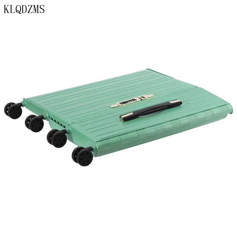 KLQDZMS 20Inch Colorful Spinner Rolling Luggage Lightweight Carry On Spinner Wheel Travel Extra-Thin Foldable Suitcase
