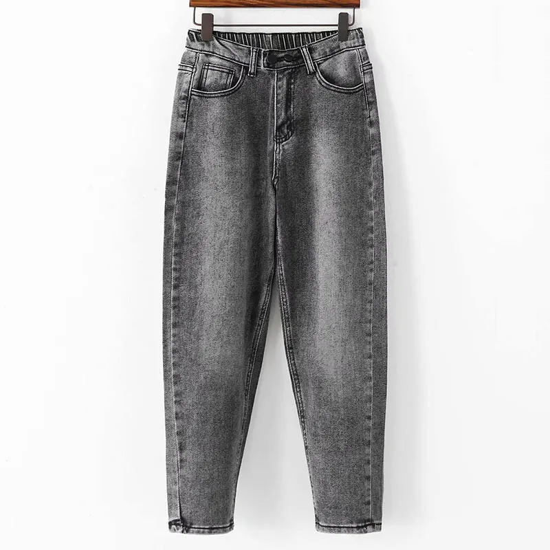 Dark gray Женские джинсы осень и зима новые женские эластичные джинсы с эластичной резинкой на талии Harlan джинсовые укороченные брюки джинсы - Цвет: Dark gray