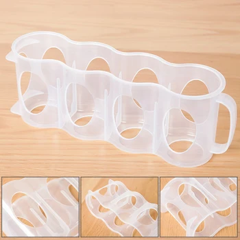 

Drink Bottle Holder Transparent Food Container For Refrigerator Can Storage Box Plastic Durable 4 Holes With Handle Kitchen