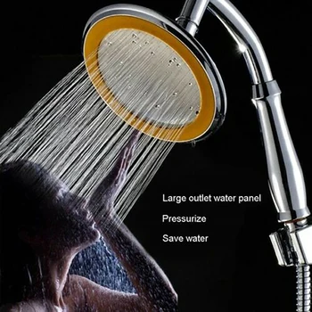 

360Â° Rotating Round Shower Heads Bathroom Chrome Hand Held Shower Head Spray Large Top 4" 6" Bathroom Accessories