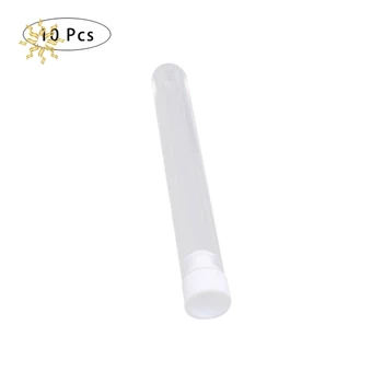 

10pcs 12x100mm Lab Clear Plastic Test Tube Round Bottom Tube Vial With Cap Office Lab Experiment Supplies K510