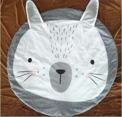 Gray rabbit Мультяшные животные детские игровые коврики коврик для малышей Дети Ползания одеяло круглый ковер игрушки коврик для детской комнаты декор реквизит для фотографий - Цвет: Gray rabbit