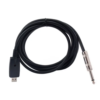 

10FT USB Guitar Cable to 1/4 Inch TS Mono Jack Connector Cord,Adapter for Instruments Recording Singing