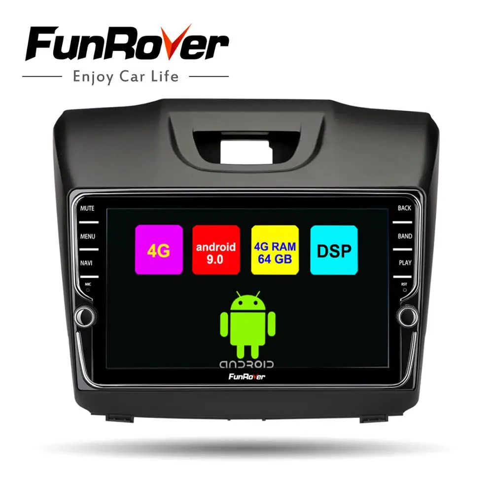 Funrover android9.0 2 din Автомобильный мультимедийный dvd-плеер для Chevrolet Trailblazer Colorado S10 Isuzu D-max MU-X стерео радио gps DSP