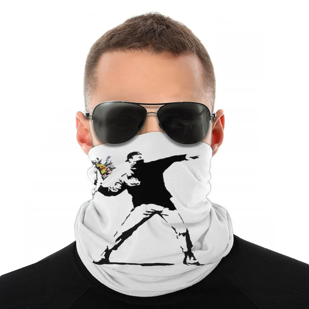 Трафарет Rage Flower магический шарф Banksy полумаска для лица маска на Хэллоуин шею