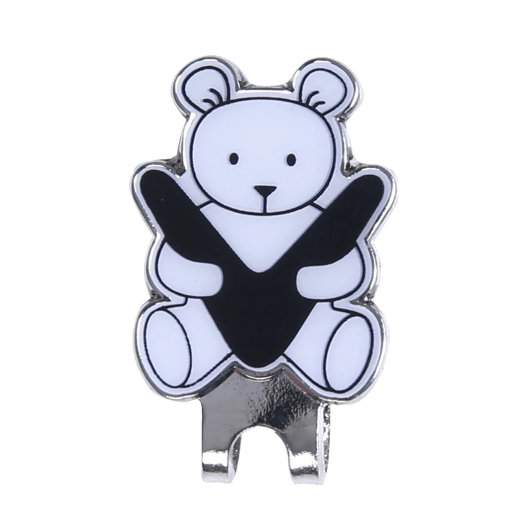 Golf Hat Clip with Detachable Magnetic Golf Ball Marker Bear Pattern Personalized Golf Hat Clips Golf Equipment Golf Accessories