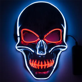 

Halloween LED Mask Purge Masks Election Mascara Costume DJ Party Light Up Masks Glow In Dark 8 Colors To Choose