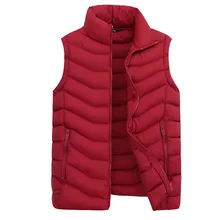 Жилет мужской осенний и зимний пуховый хлопковый жилет мужской популярный бренд корейский стиль Толстый жилет с капюшоном пальто Теплый S