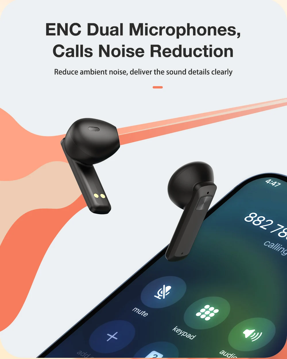 BlitzWolf BW-FPE1 ENC TWS Earbuds Bluetooth V5.0 description image 4