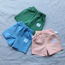 Детские штаны для мальчиков и девочек Детские шорты новые стильные летние однотонные повседневные штаны для новорожденных