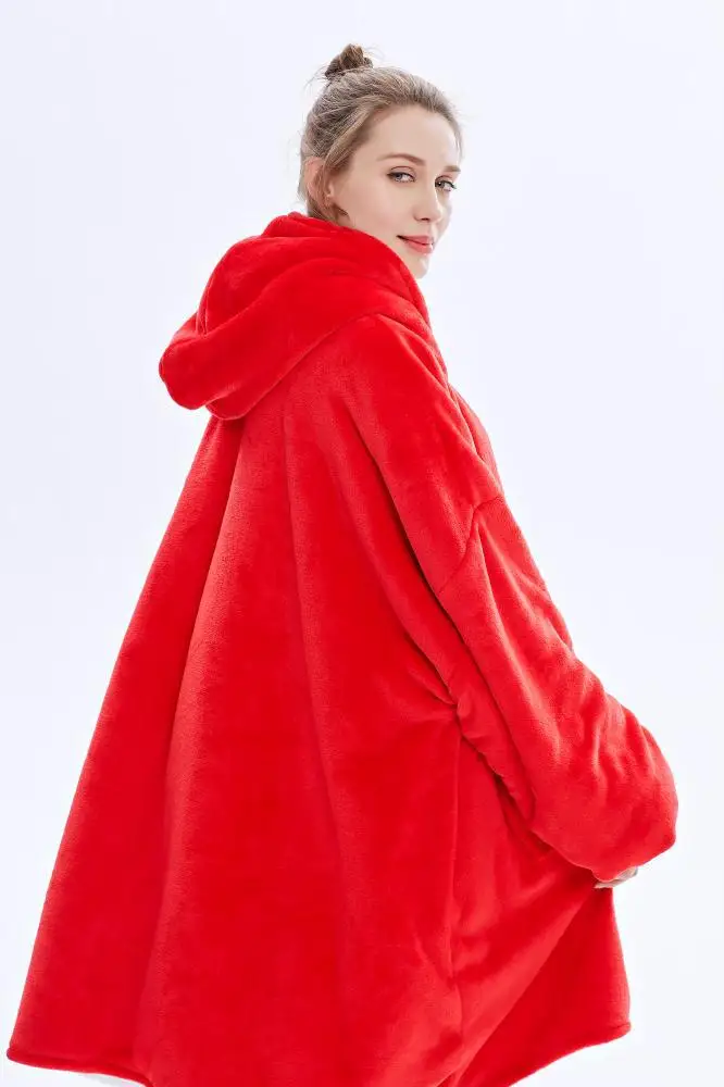 Однотонное зимнее одеяло с капюшоном, одеяло для ленивых ТВ, комфортное утепленное Флисовое одеяло - Цвет: style7