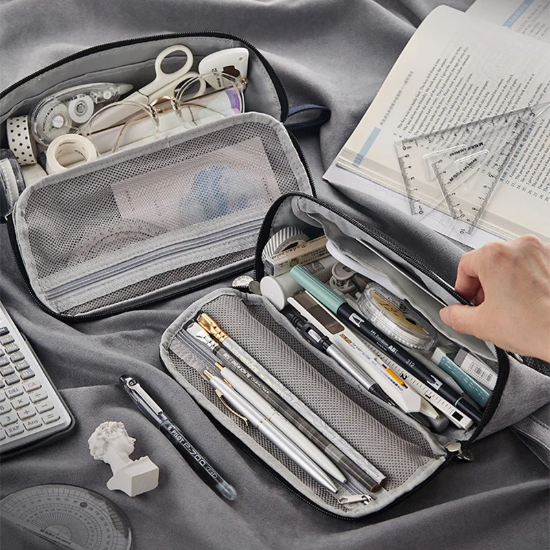 

Creative Exquisite Triangle Large Capacity Boys Pencil CaseSchool Pen Case Supplies Pencil Bag Pencils Pouch Stationery