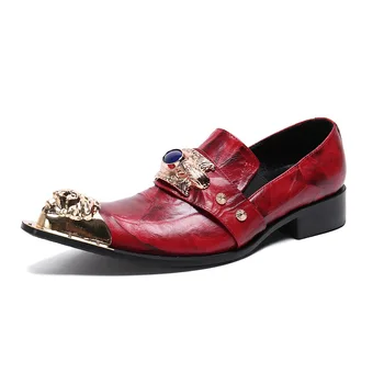 

Shoes British Style Herren Schuhe Genuine Leather Loafers Cow Leather Pointed Toe Leisure Full Grain Leather Slip-on Man Rubber