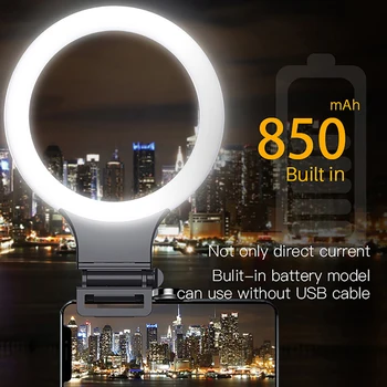 

XJ31S Dimmable LED Ring Light Makeup Selfie Ring Light Rotatable Fill Light Broadcast Live Streaming Photographic Lighting