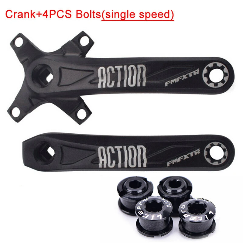 Black-4pc bolts FMFXTR MTB велосипедный Кривошип 170 мм Картер из алюминиевого сплава квадратное отверстие 104BCD один/двойной/тройной горный аксессуары для шоссейных велосипедов - Цвет: Black-4pc bolts
