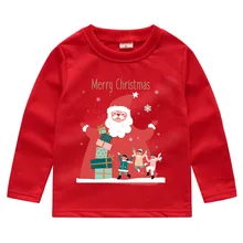 FAVSPORTS/Рождественский свитер для детей; одежда унисекс с круглым вырезом для мальчиков и девочек; пуловеры с длинными рукавами; топ с рисунком для новорожденных детей