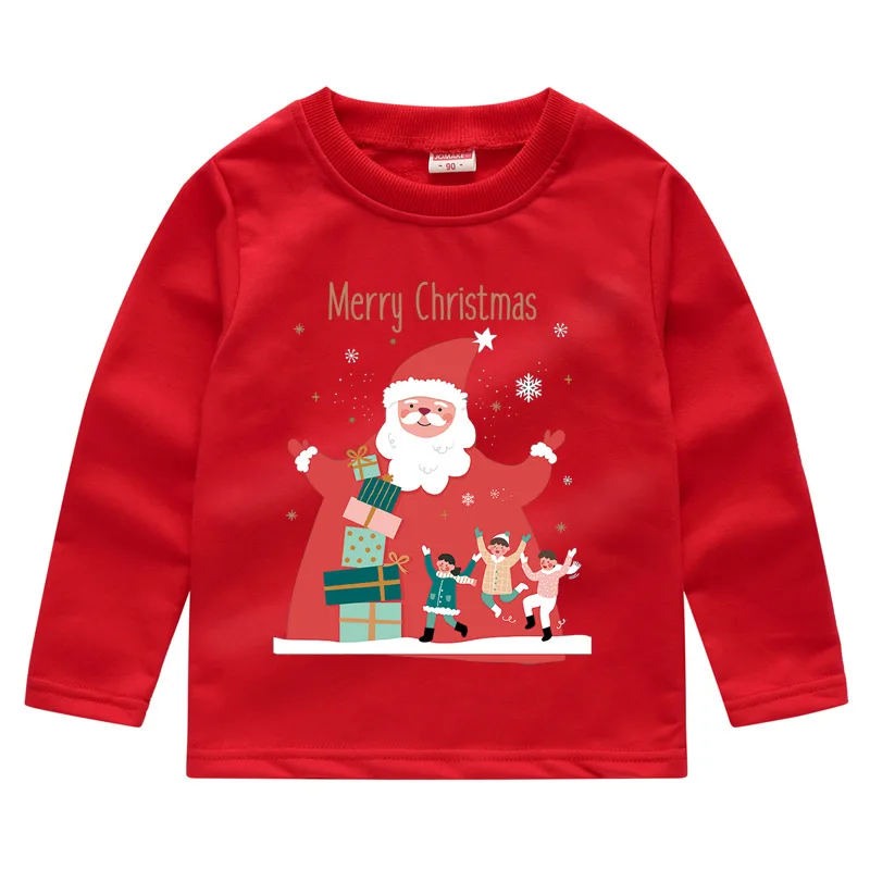 

FAVSPORTS Christmas Sweater For Kids Girls Unisex Boy Round-neck Clothes Long Sleeve Pullovers Cartoon Top for Newborn Kids