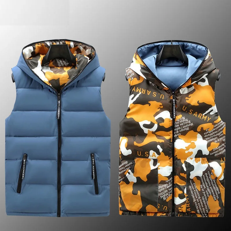 Parent-Child Matching Camouflage Child Waistcoat Girls Boys Reversible Vest Cotton Kids Jacket Children Outerwear 105-185cm Children Vest