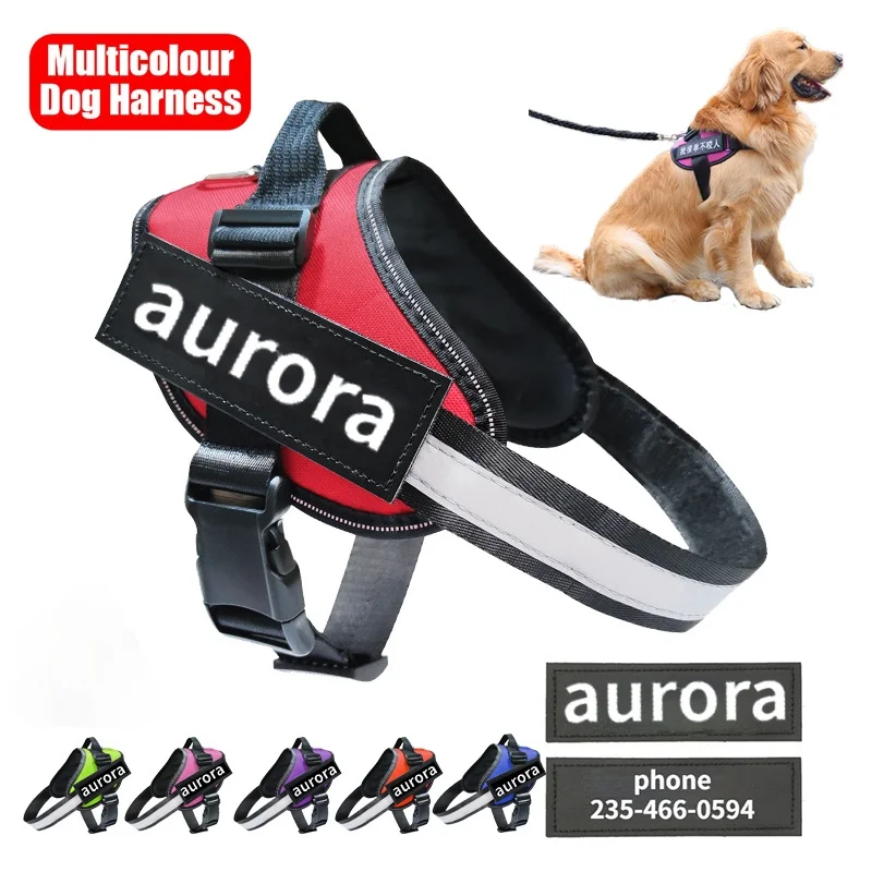 Mejor precio Szelki Dla Psa-arnés personalizado para perro, sin tirones, reflectante, transpirable, ajustable, para correa de chaleco, con parche personalizado y9VKMEMOz9W