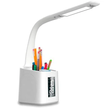 

Pen Holder Table Lamp with Permanent Calendar Eye Protection Colorful PressDimming Students Learn to Read Table Lamp