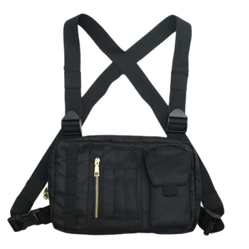 

Hot kf-Men's and Women's Chest Bag Bag Streetwear Feature Chest Bag Vest Bag Hip-Hop Bag Adjustable Vest Waist Bag Vest Bag