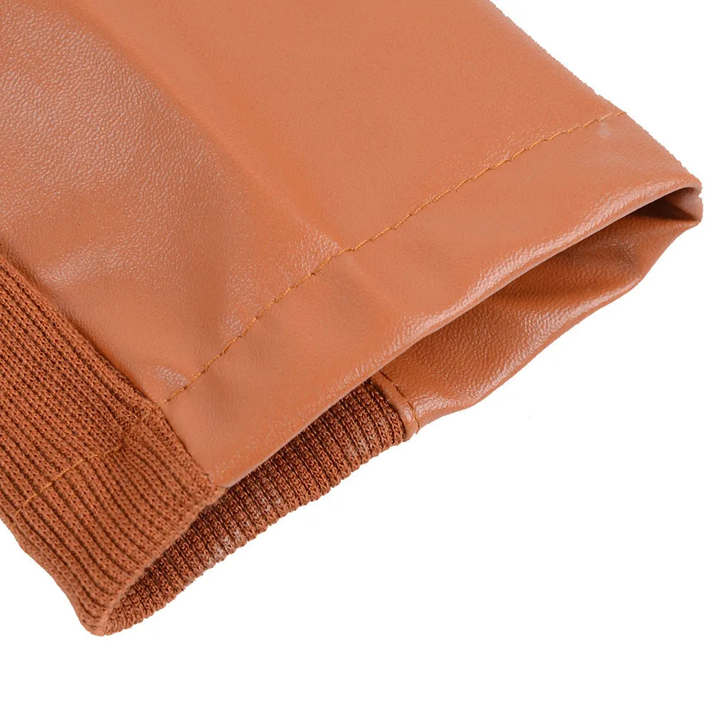astounding  Fall and Winter 2019 New Spot Slant Zipper Irregular Large Turn-collar Long Sleeve Pu Leather Coat 