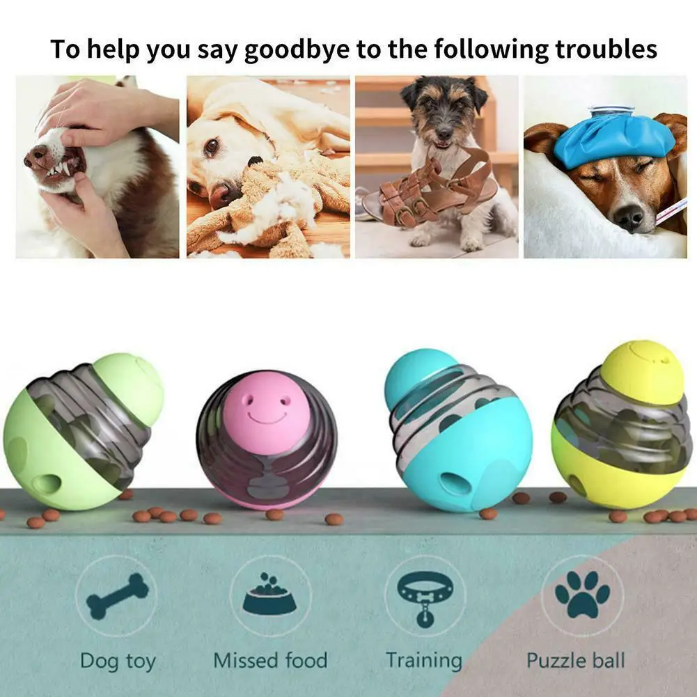Интерактивная собака кошка еда лакомство шарик-игрушка для питомцев смешной тряски утечки пищевой контейнер щенок медленная еда миска кормушка игрушки неваляшки