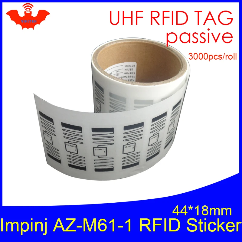 

UHF RFID-метка, наклейка, импульсная модель, M61-1 EPC6C, влажная инкрустация 915mhz868mhz860-960MHZ, MR6-P 3000 шт., бесплатная доставка, клейкая Пассивная RFID-метка