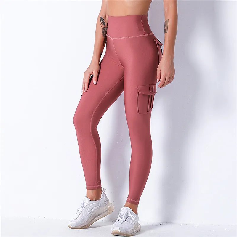 tights for women Nessaj High Waist Fitness Leggings Women Pocket Leggings Solid Color Push Up Legging Women Clothing Polyester Leggings aerie crossover leggings