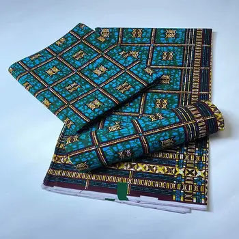 

Wholesale prices！2020 new Guaranteed African wax fabric Veritable blue Ankara Wax Ghana style Patchwork Sewing