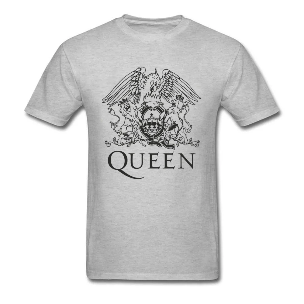 Queen_-_Crest_Logo_2079 Fashionable Labor Day All Cotton O Neck Adult Tops Shirt Custom Tees 2018 Hot Sale Short Sleeve T Shirt Queen_-_Crest_Logo_2079 grey