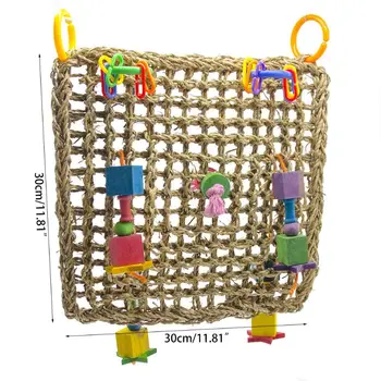 

Straw Braid Rope Net Hammock Ladder Bird Foraging Wall Toy for Parrot Parakeet 667A
