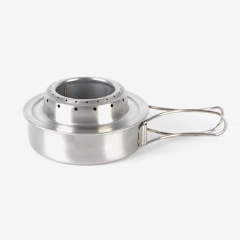 

Stainless Steel Alcohol stove Lightweight Camping Hiking Foldable Handle