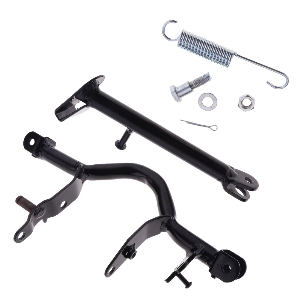 Black Motorcycle Spring Side Kickstand + Foot Pedals Mounting Bracket for Yamaha PW80 PY80