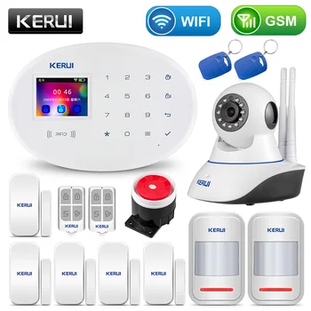 

KERUI W20 2.4-inch TFT Touch Screen Wireless Smoke Smart Home WIFI GSM Security Alarm System Built-in RFID Card Burglar Alarm